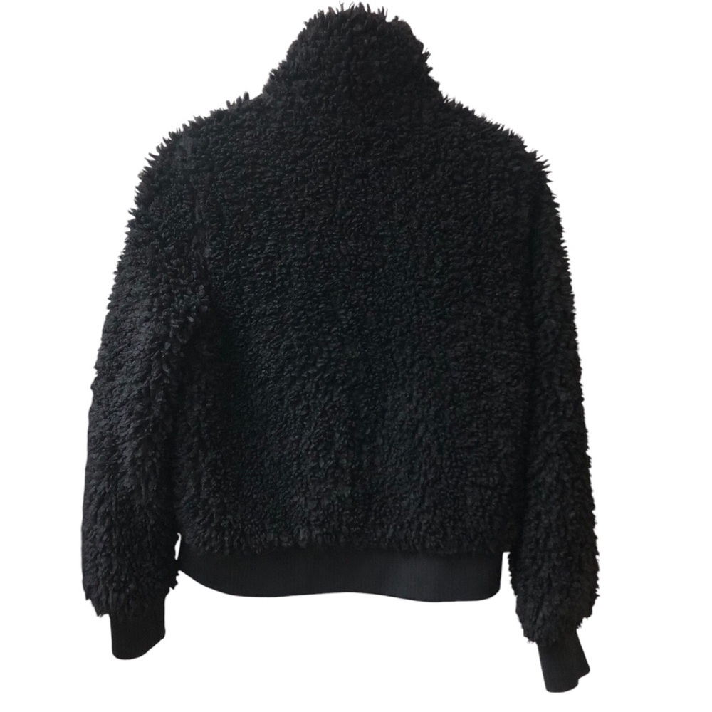Zara Teddy Crop Jacket || Black - Picture 3 of 13